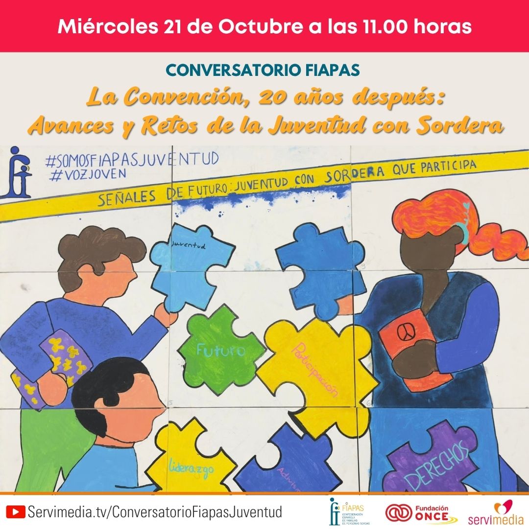 Cartel del Conversatorio con Fiapas sobre Juventud son Sordera