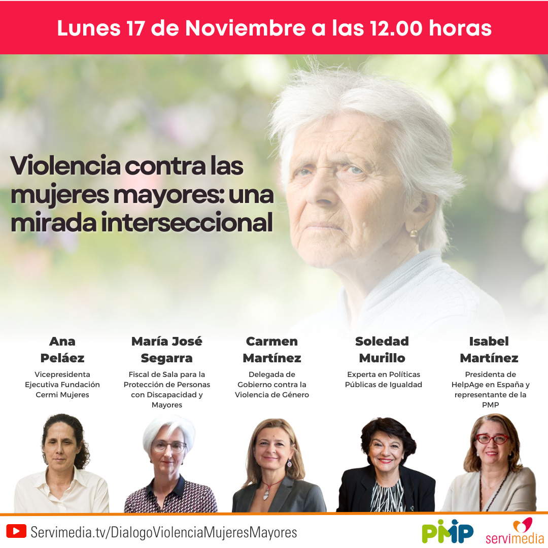 Cartel del diálogo sobre Violencia contra las Mujeres Mayores