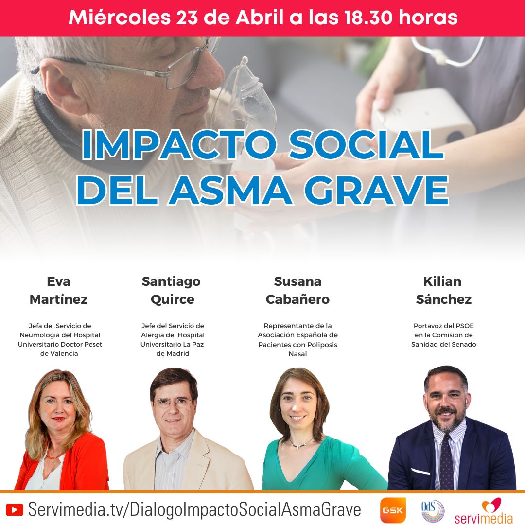 Cartel del diálogo sobre el Impacto Social del Asma Grave