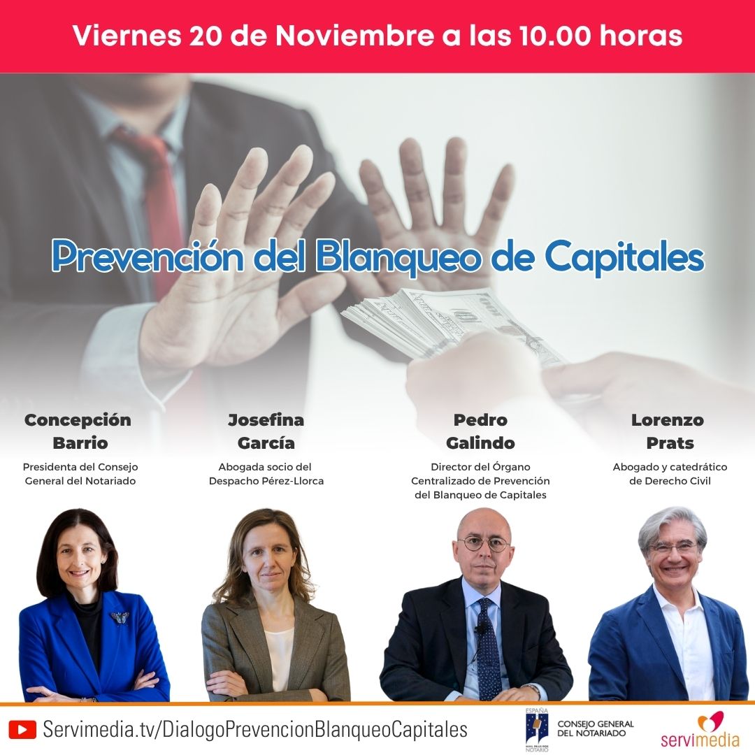 Cartel del diálogo sobre Prevención del Blanqueo de Capitales