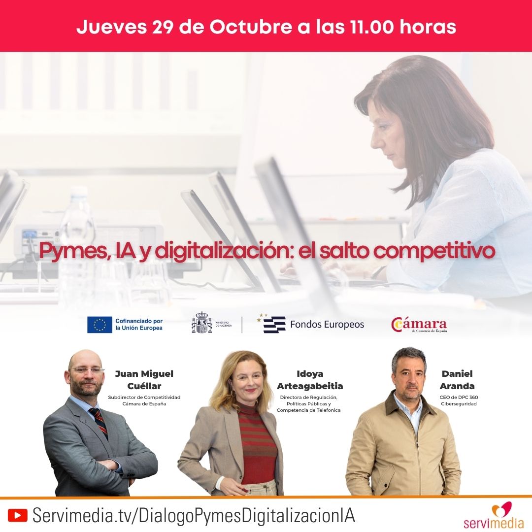 Cartel del diálogo sobre Pymes, IA y digitalización: el salto competitivo