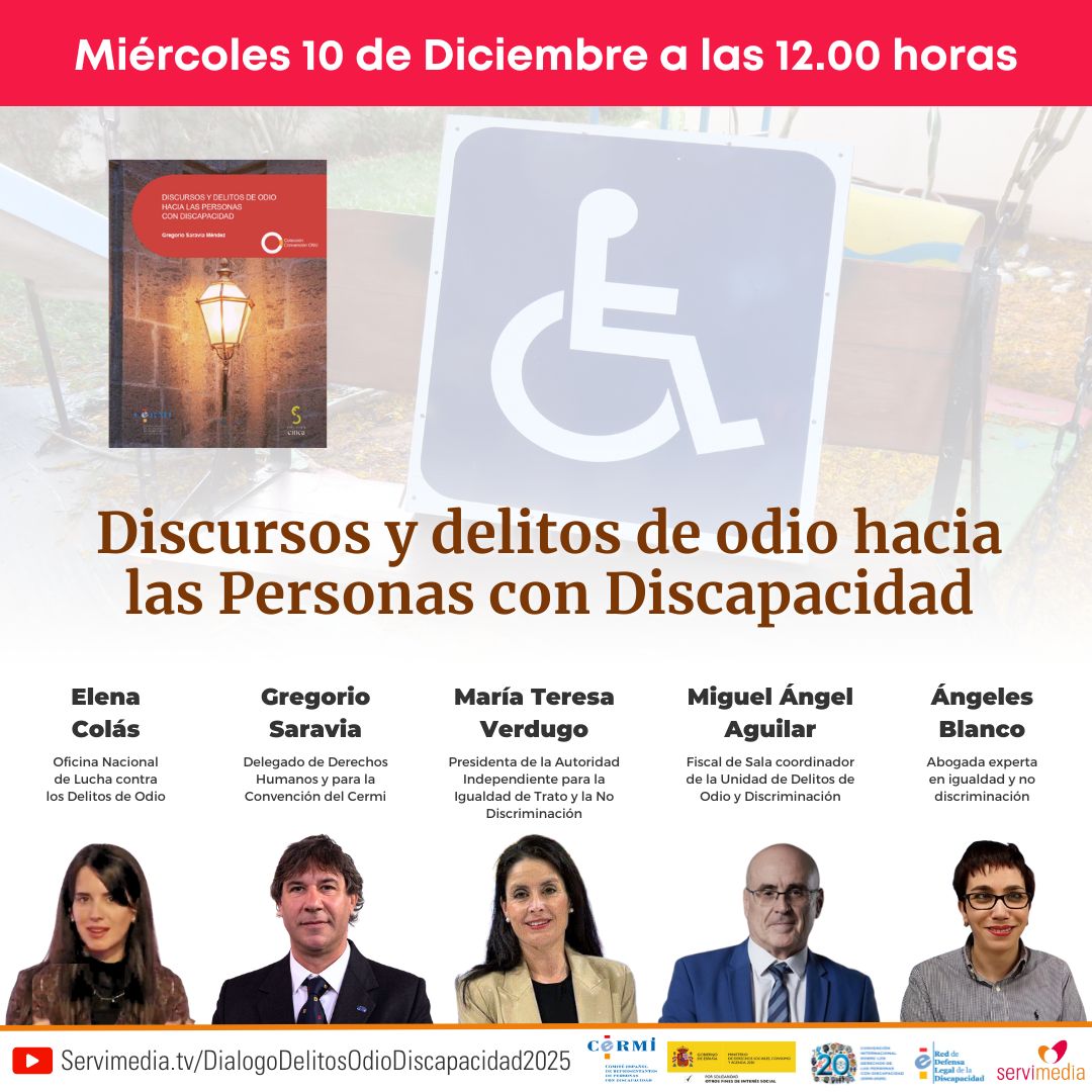 Cartel de la presentación del libro 'Discursos y delitos de Odio hacia las Personas con Discapacidad. España 2025'