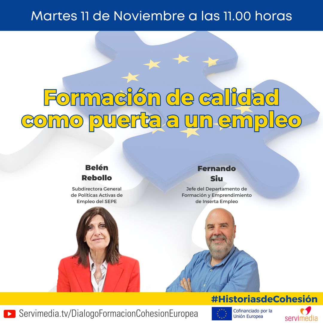 Cartel del diálogo sobre Formación de calidad como puerta a un empleo