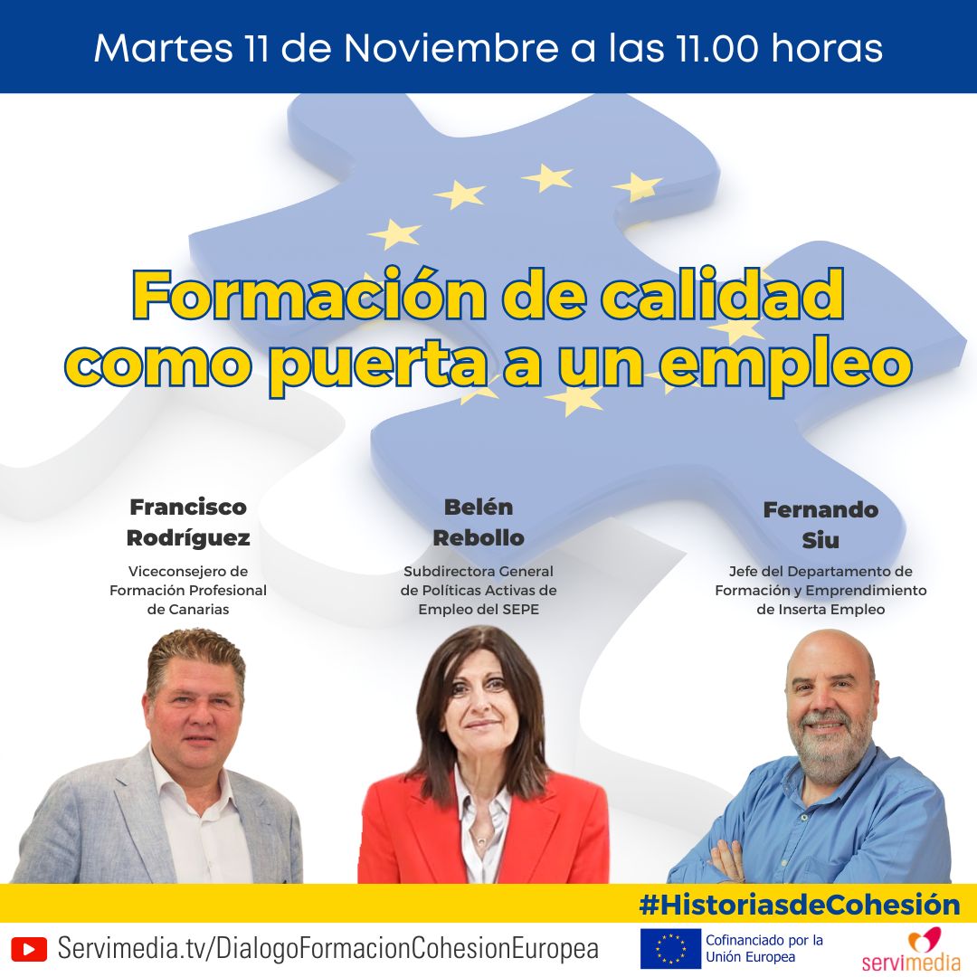 Cartel del diálogo sobre Formación de calidad como puerta a un empleo