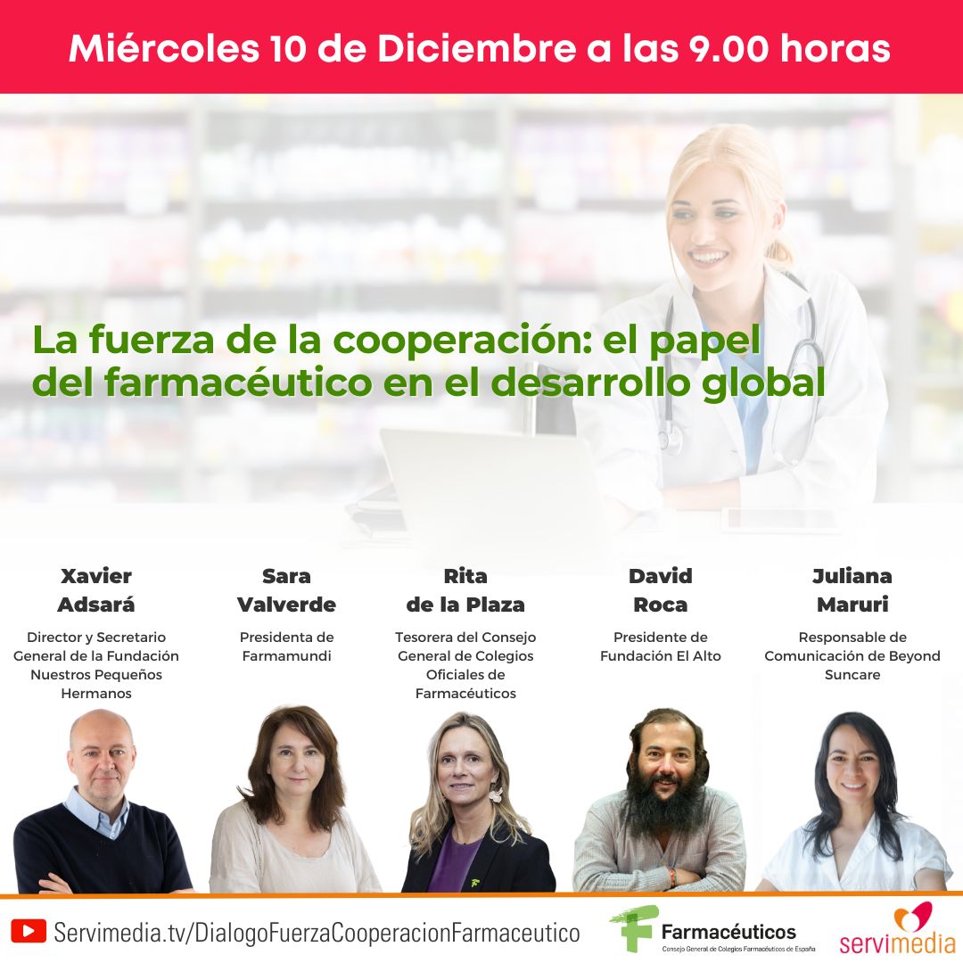 Cartel del Diálogo sobre La fuerza de la cooperación: el papel del farmacéutico en el desarrollo global