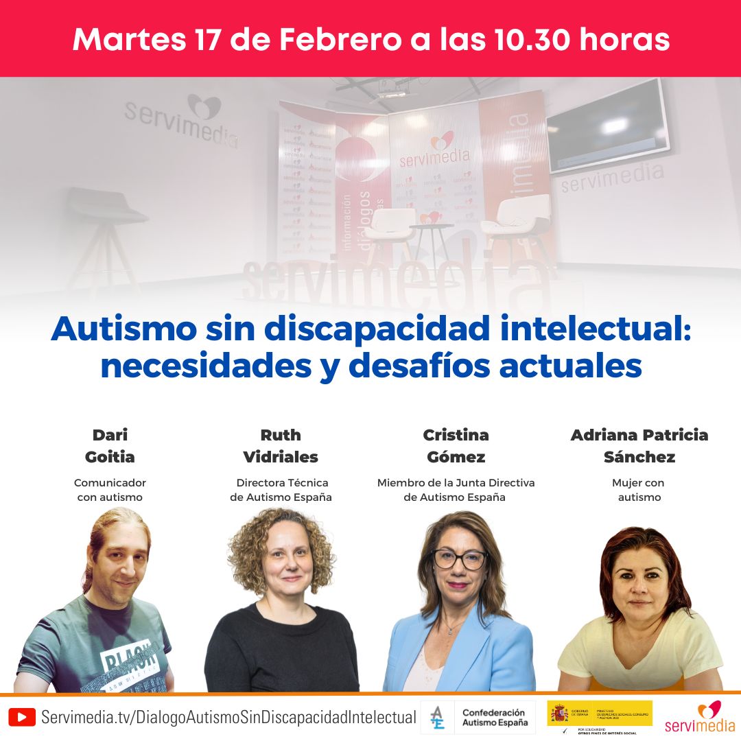 Cartel del diálogo sobre Autismo sin discapacidad intelectual: necesidades y desafíos actuales