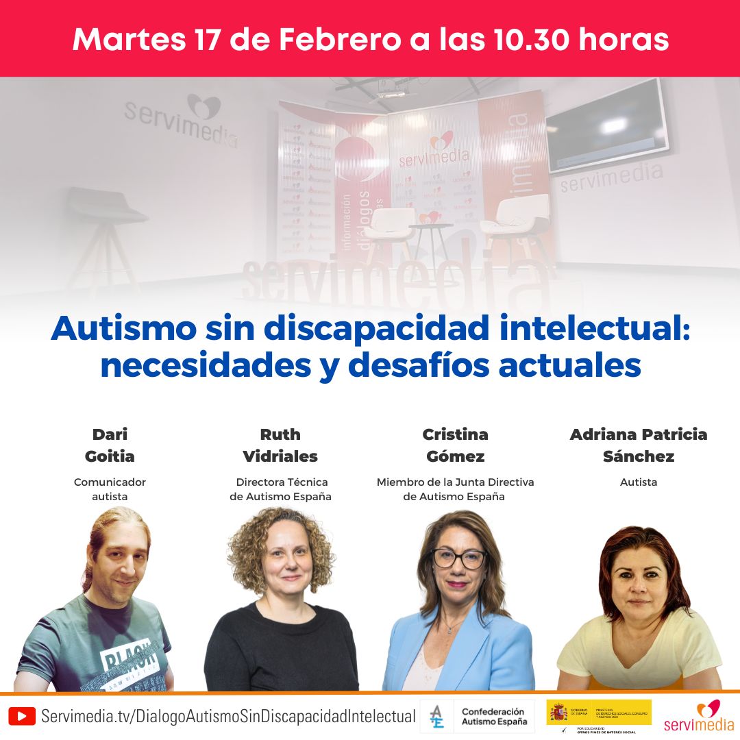 Cartel del diálogo sobre Autismo sin discapacidad intelectual: necesidades y desafíos actuales