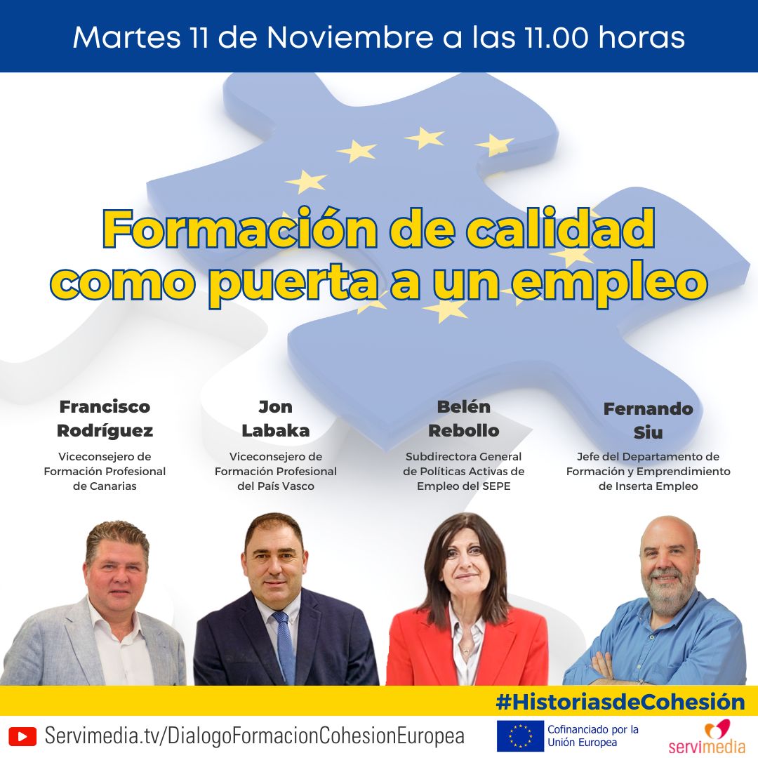 Cartel del diálogo sobre Formación de calidad como puerta a un empleo