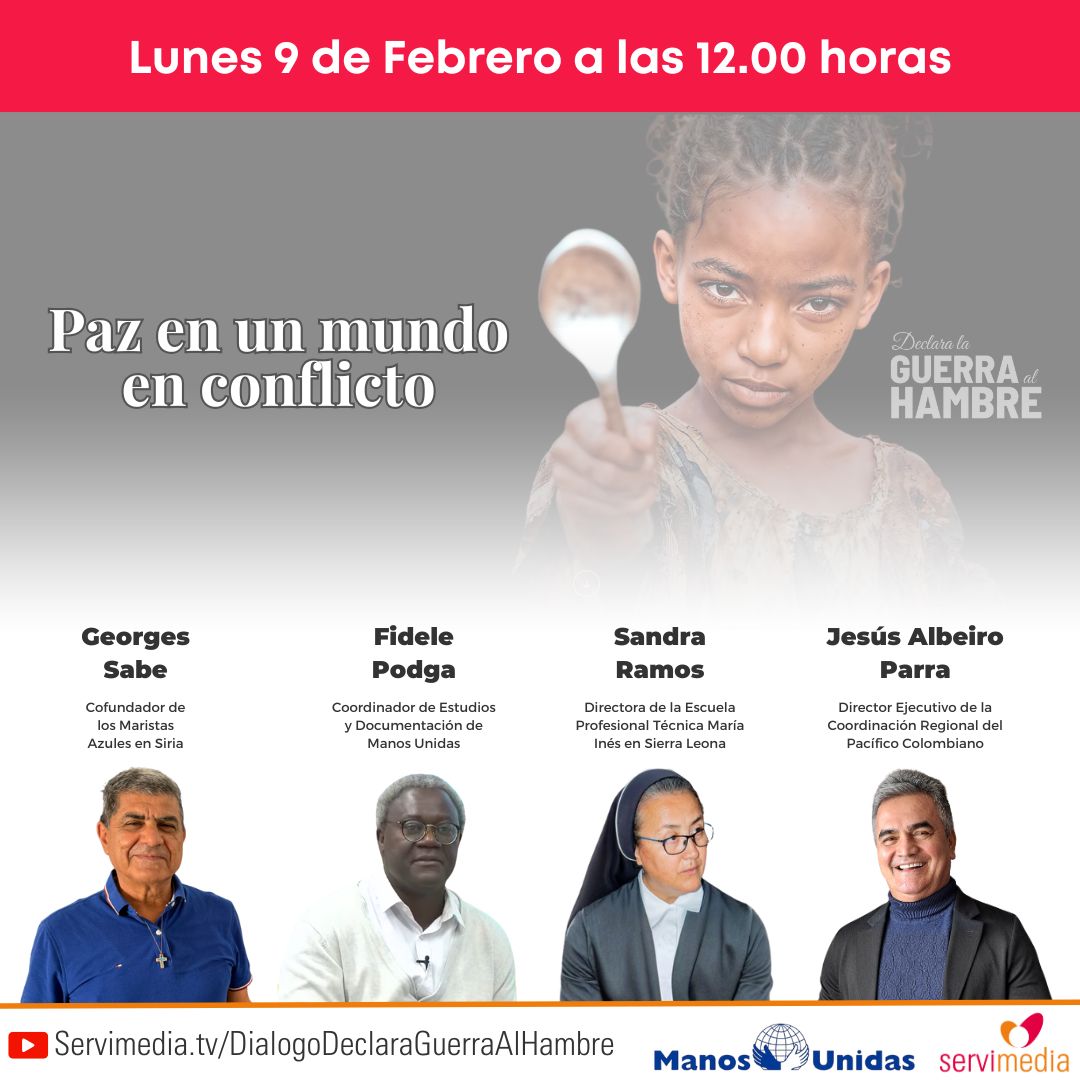 Cartel del diálogo Paz en un mundo en conflicto