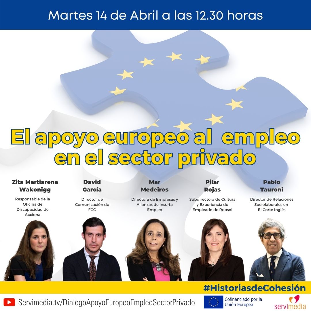 Cartel del diálogo sobre El apoyo europeo al empleo en el sector privado