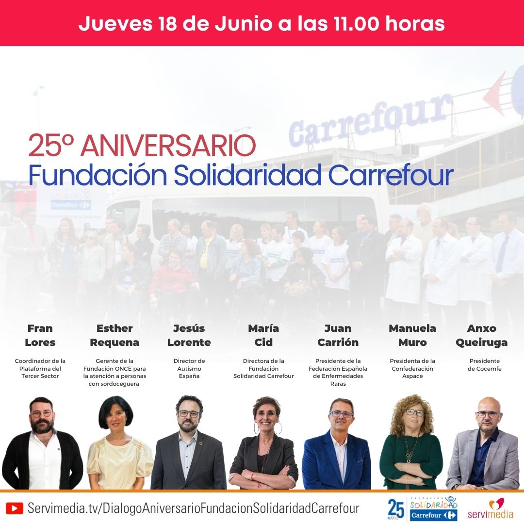 Cartel del diálogo sobre el 25º Aniversario de la Fundación Solidaridad Carrefour