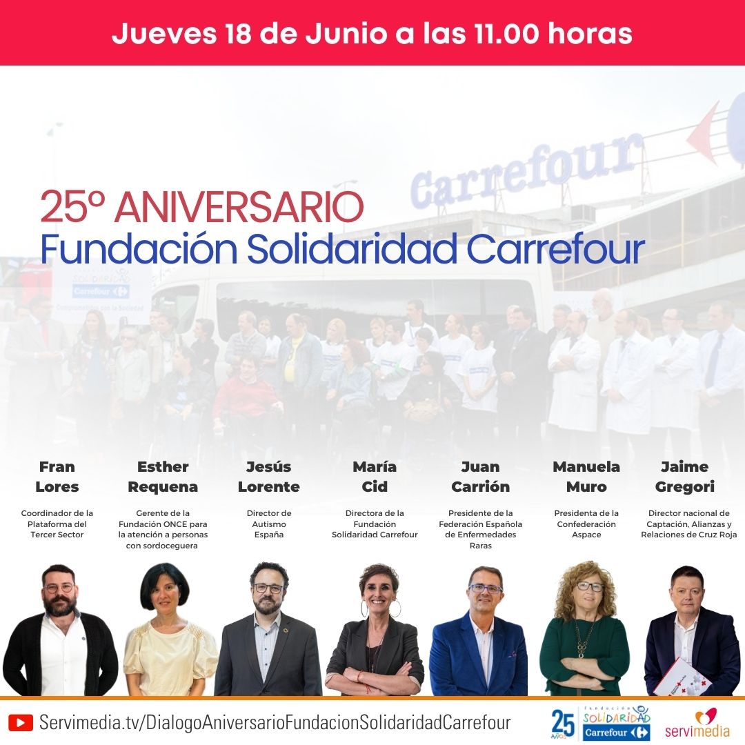 Cartel del diálogo sobre el 25º Aniversario de la Fundación Solidaridad Carrefour