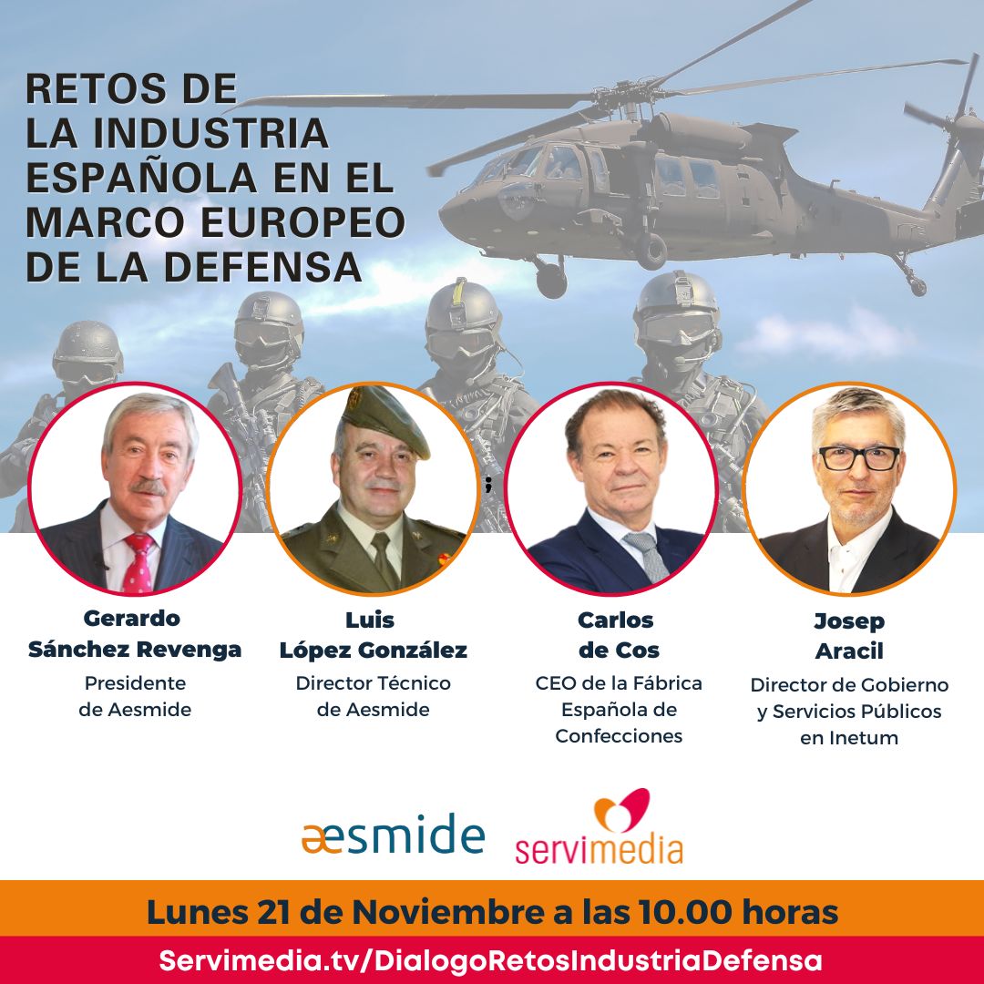 Cartel del Diálogo sobre Retos de la Industria española en el marco europeo de la Defensa