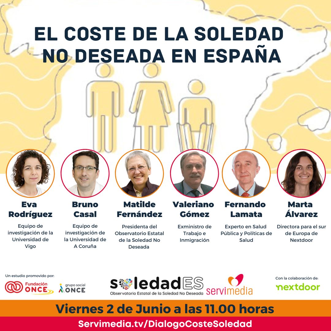 Cartel del Diálogo sobre El coste de la soledad no deseada en España 