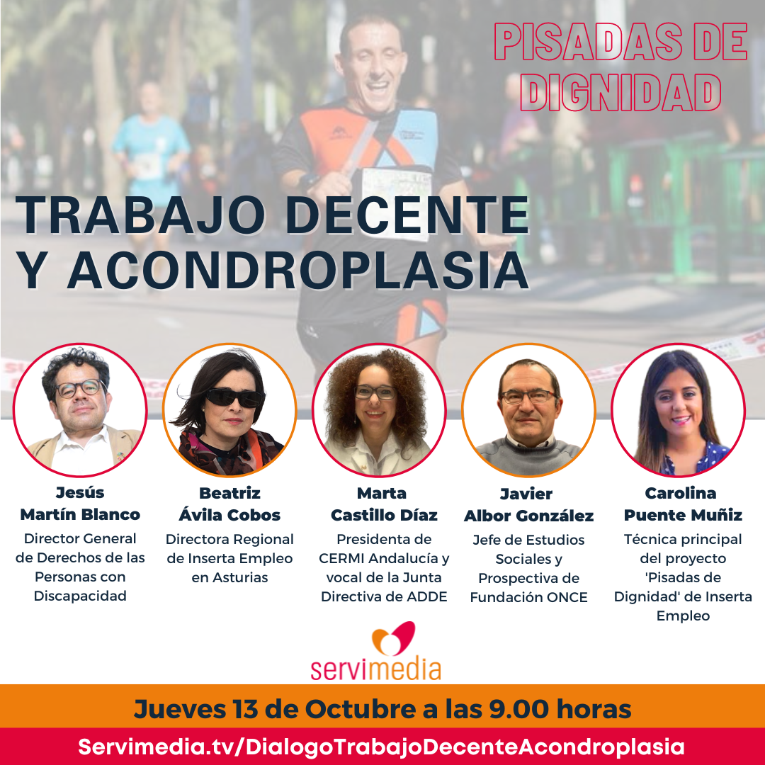 Cartel del Diálogo sobre Trabajo decente y acondroplasia