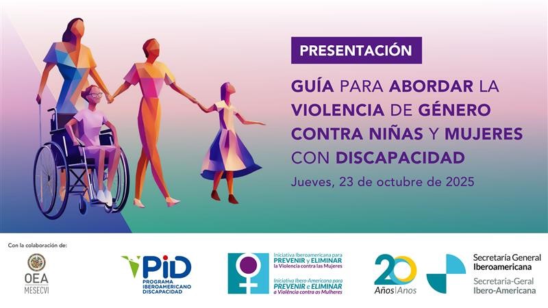 Cartel de la presentación de la Guía para Abordar la Violencia de Género contra Niñas y Mujeres con Discapacidad