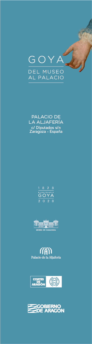 Banner de la exposición Goya del museo al palacio